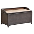 Pemberly Row Patio Storage Bench in Chocolate