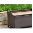 Pemberly Row Patio Storage Bench in Chocolate