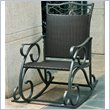 Pemberly Row Resin Patio Rocker in Antique Black