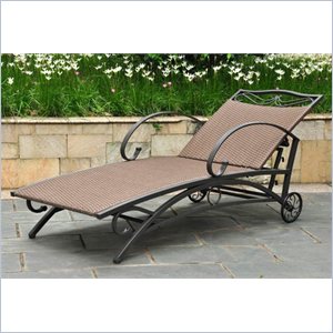 pemberly row patio chaise lounge in antique brown