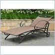Pemberly Row Patio Chaise Lounge in Antique Brown