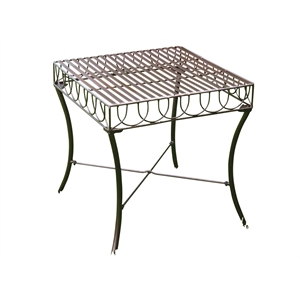 Pemberly Row Powder Coated Iron Metal Patio Side Table in Bronze