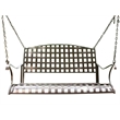 Pemberly Row Iron Hanging Patio Porch Swing in Brown