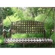 Pemberly Row Iron Hanging Patio Porch Swing in Brown