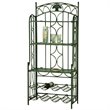 Pemberly Row Iron Bakers Wine Rack in Verdi Gris