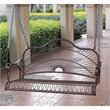 Pemberly Row Iron Patio Porch Swing in Bronze