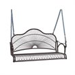 Pemberly Row Iron Patio Porch Swing in Bronze