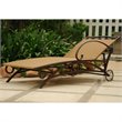 Pemberly Row Patio Chaise Lounge in Honey Pecan