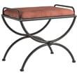Pemberly Row Iron Vanity Bench in Terra Cotta