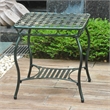 Pemberly Row Iron Patio End Table in Verdi Gris