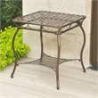 Pemberly Row Iron Patio End Table in Verdi Gris