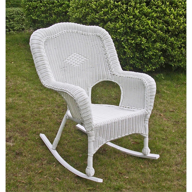 Pemberly Row Resin Patio Rocker in White (Set of 2)