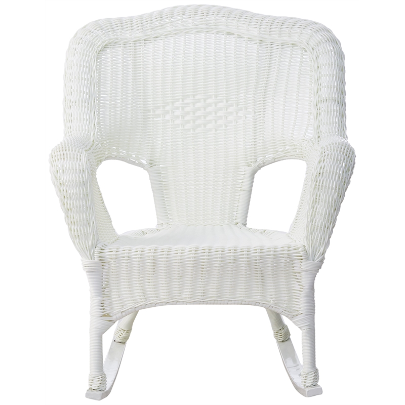 Pemberly Row Resin Patio Rocker in White (Set of 2)