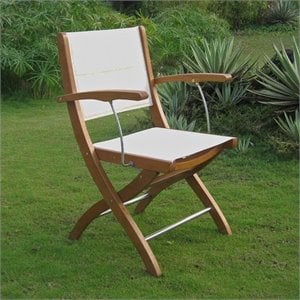Pemberly Row Set of 2 Patio Chair in Natural