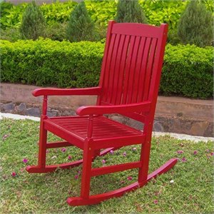 pemberly row patio rocking chair in red
