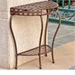 Pemberly Row Iron Patio Console Table in Matte Brown