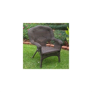 Pemberly Row Resin Patio Chair in Pecan (Set of 2)