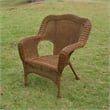 Pemberly Row Resin Patio Chair in Pecan (Set of 2)