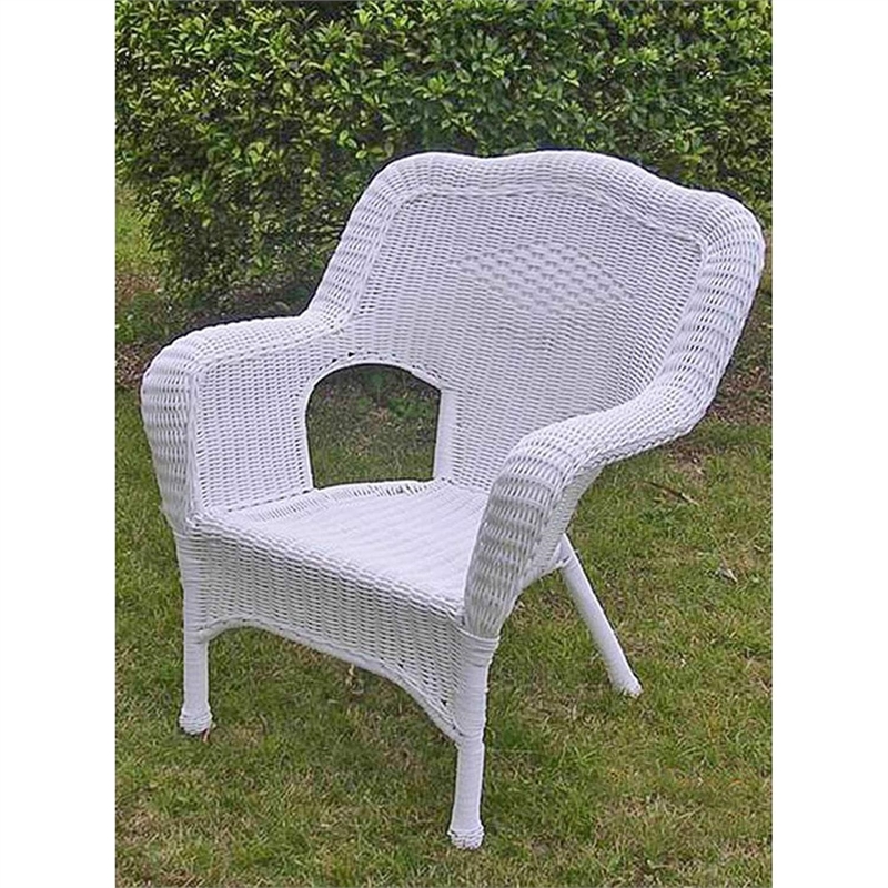 Pemberly Row Resin Patio Chair in Pecan (Set of 2)