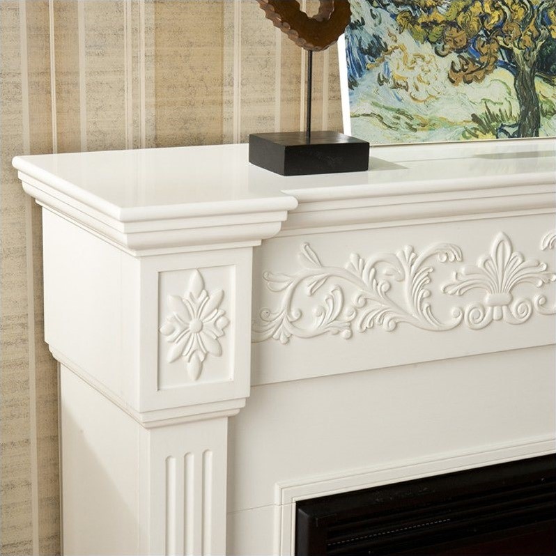 Pemberly Row Electric Fireplace in Ivory