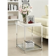 Pemberly Row Transitional Glass and Metal End Table in Clear/Chrome