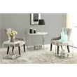 Pemberly Row Transitional Glass and Metal End Table in Clear/Chrome