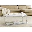Pemberly Row Glass Coffee Table in White
