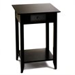 Pemberly Row 1 Drawer Square Transitional Wood End Table in Black