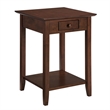 Pemberly Row 1 Drawer Transitional Wood Square End Table in Espresso