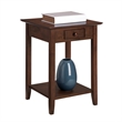 Pemberly Row 1 Drawer Transitional Wood Square End Table in Espresso
