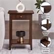 Pemberly Row 1 Drawer Transitional Wood Square End Table in Espresso