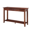 Pemberley Row Pine Wood Espresso Console Table Rectangular Drawer 48