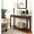 Pemberley Row Pine Wood Espresso Console Table Rectangular Drawer 48