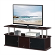 Pemberly Row TV Stand with 3 Cabinets in Espresso