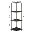 Pemberly Row 4-Tier Corner Shelf in Black