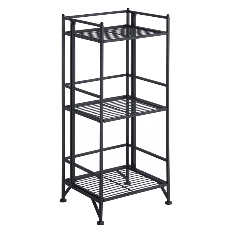 Pemberly Row 3 Tier Folding Shelf in Black