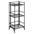Pemberly Row 3 Tier Folding Shelf in Black