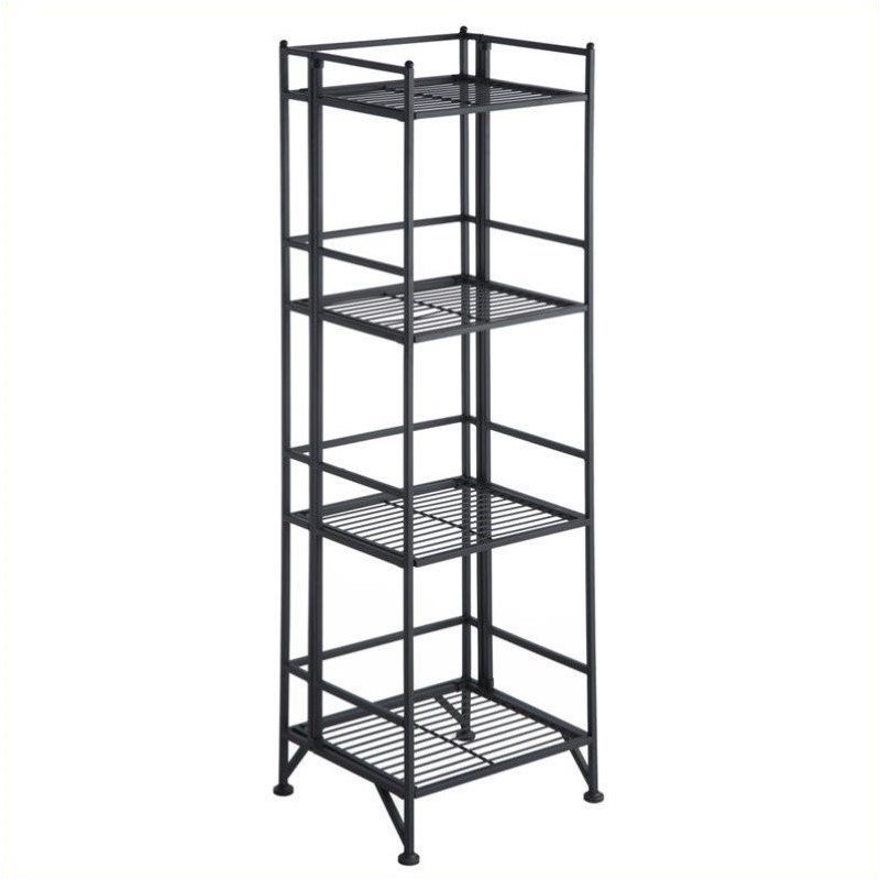Pemberly Row 4 Tier Folding Shelf in Black | Cymax Business