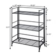 Pemberly Row 3 Tier Wide Folding Shelf in Black