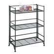 Pemberly Row 3 Tier Wide Folding Shelf in Black