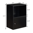 Pemberly Row 1-Door Modern Wood Cabinet with Stainless Steel Knobs in Black