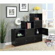 Pemberly Row 1-Door Modern Wood Cabinet with Stainless Steel Knobs in Black