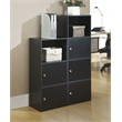 Pemberly Row 1-Door Modern Wood Cabinet with Stainless Steel Knobs in Black