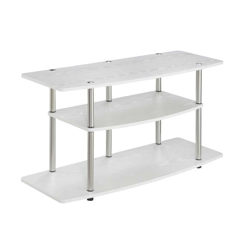 Pemberly Row 3 Tier Wide TV Stand - White