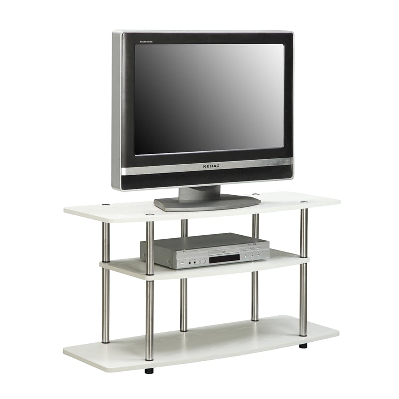 Pemberly Row 3 Tier Wide TV Stand - White