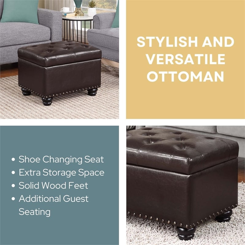 Pemberly Row Storage Ottoman - Espresso