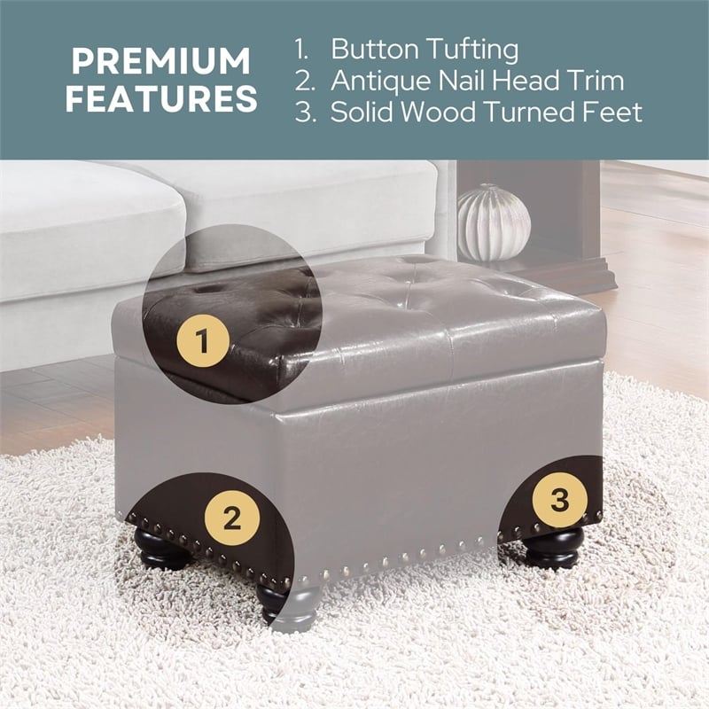 Pemberly Row Storage Ottoman - Espresso