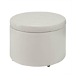Pemberly Row Round Shoe Ottoman - Ivory