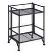 Pemberly Row 2 Tier Folding Metal Shelf - Black