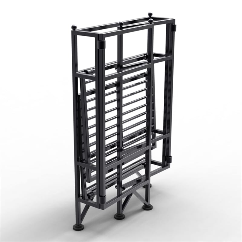 Pemberly Row 2 Tier Folding Metal Shelf - Black